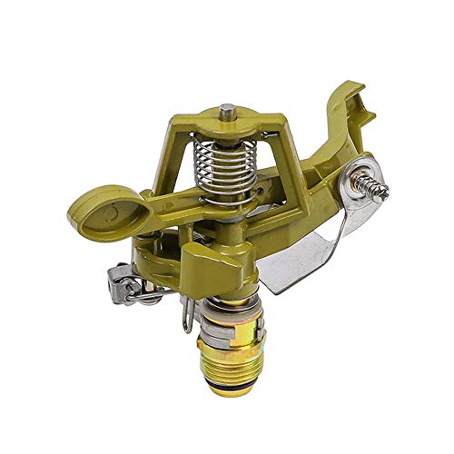Garden - Sistema de riego cultural de 360 grados, boquilla basculante de metal ajustable para riego de césped, rosca macho de 1/2 pulgada
