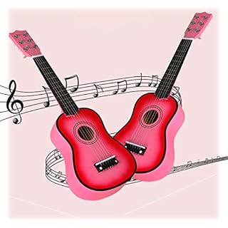 SM SunniMix 21 Pouces Guitare Folk Acoustique 6 Cordes pour Débutants Novices Enfants Cadeau – Rose - Les Beatles, Paul McCartney, John Lennon, RIngo Starr, George Harrison SM SunniMix 21 Pouces Guitare Folk Acoustique 6 Cordes pour Débutants Novices Enfants Cadeau - Rose – Image 2