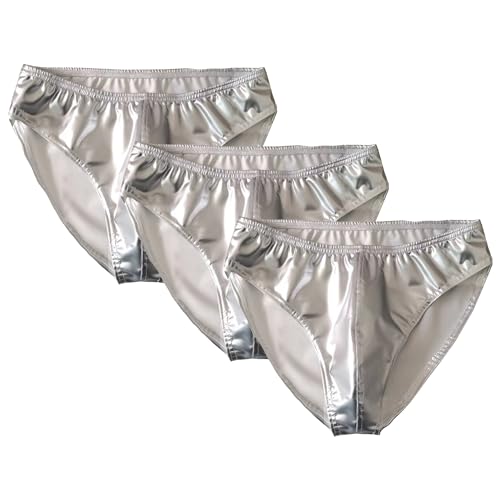 JEKE-DG Men's Metallic Elastic Bikini Swimsuit Low Waist Briefs Underwear Trunks Casual Underpants With Contour Pouch