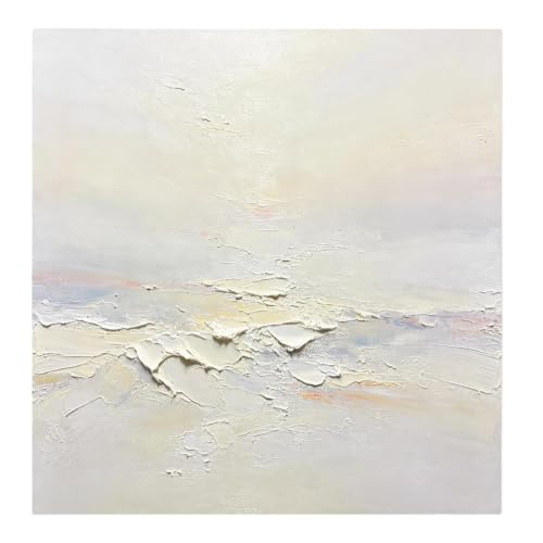 Peinture à l'huile abstraite apaisante style Wabi-Sabi tons feutrés