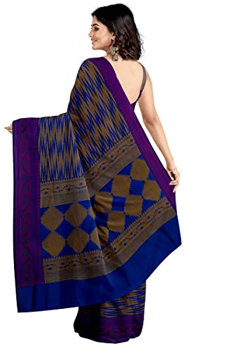 Image of Pothys Women's Blue Mau Cotton Saree With Blouse Piece (A2770 Blue)
