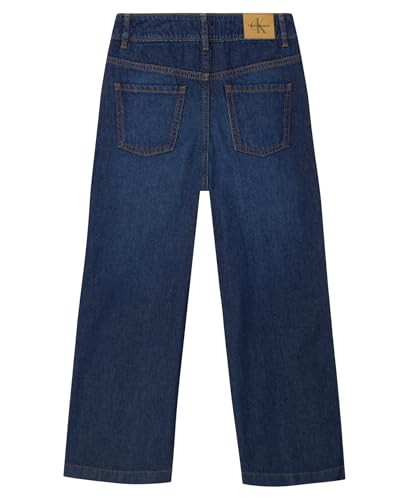 Calvin Klein Girls' 5-Pocket Seamed Wide Leg Denim Jean, Zipper Fly & Button Closure2