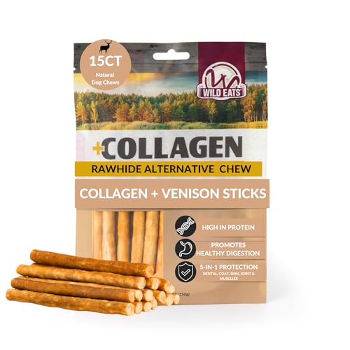 Wild Eats Venison Collagen Sticks for Dogs 15 Pack Bully Stick Alternative