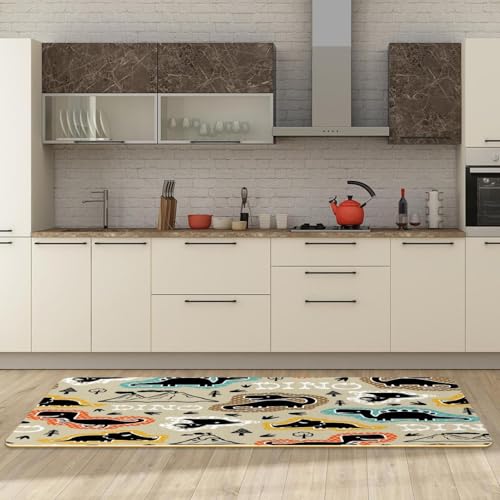 Alfombrillas de cocina para pasillo y cuarto de lavado con dinosaurios 3