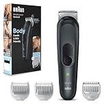 Braun Series 3 Body Groomer/Intimate Shaver for Men, Body Care and Hair Removal for Men, for Chest, Armpits, Comb Attachments 1/3 mm, 80 Minutes Runtime, Gift Man, BG3340