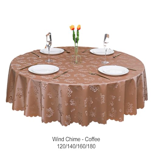 Nappe ronde en PU blanc cassé 180cm au design élégant et finition durable - 7
