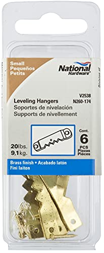 Image of National Hardware N260-174 Leveling Hangers, Sawtooth Design, Interior Use, 1-1 /2 inch, Brass Finish (Pack of 1)
