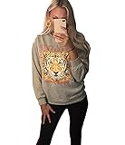 Stiel : Sweatshirt Worldclassca Damen Sweatshirt MIT Animal Logo Print Langarm Oberteil Langarmshirt Pulli Freizeit VIELE Farben Fashion Blogger NEU S-L (S-M/36-38, Hell Grau Muster 1)