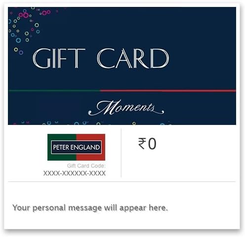 Peter England| E-Gift Card | Instant Delivery | Valid for in-store purchases| 1 year validity