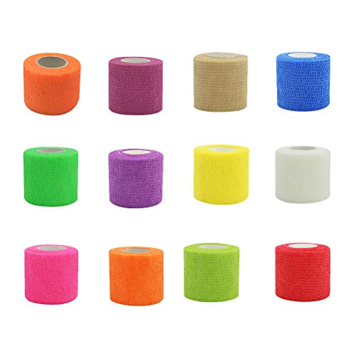 Pet Supply 12 rolos de bandagem para animais de estimação não tecidos fita autoadesiva bandagem elás