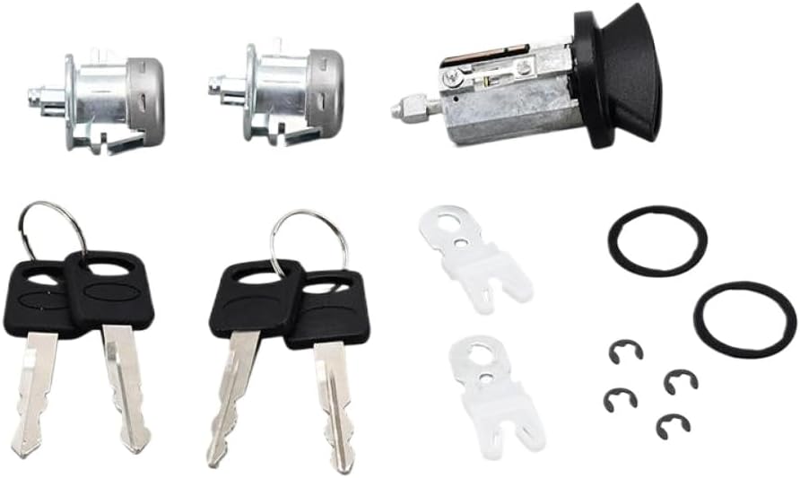 Ignition Switch Door Lock Cylinder Key Kit 703362 707624 Compatible with F150 F250 F350 1997 2013