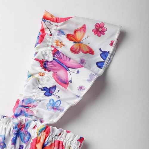 Little Girls Dresses Casual Summer Dress Ruffle Sleeve Floral Tiered Sundress Smocked Shirred Party Dress 3-10 Years4