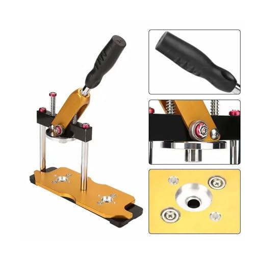 Machine à badges rotative jaune sans moule avec tête secouée bricola - 2