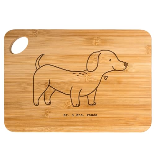 Mr. & Mrs. Panda schneidunterlage Dackel Kurzhaardackel Moment - Geschenk, Hackbrett, Brett, Dachshund, Frühstücksbrettchen, Schneidebrett, Frühstücksbrett, Holzbrett, Teckel