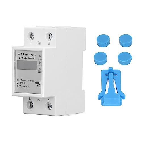 Contatore di energia Wi-Fi, interruttore per contatore di potenza intelligente, controllo vocale, monitoraggio remoto, impostazione timer, condivisione domestica, montaggio su gui
