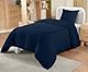 Utopia Bedding Seersucker Bettwäsche 135x200 Set - Mikrofaser Polyester Bettbezug 135x200 cm + 1 Kissenbezug 80x80 cm - Marineblau