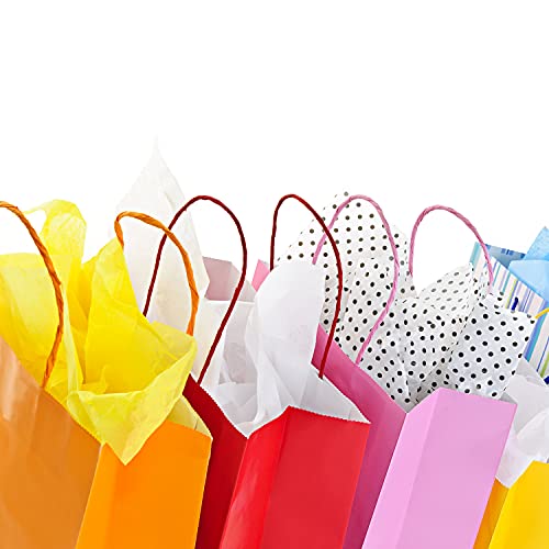 MERRIMEN 30 Pack Kraft Paper Bags - Durable, Eco-Friendly Carrier Bags with Twisted Handles - Perfect for Gifts, Food, Sweets, for Kids Parties, Christmas, Weddings, Hen Parties - 18x22x8cm - Black - Image 4