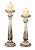 Deco 79 44410 Wood Candle Holder, Set of 2