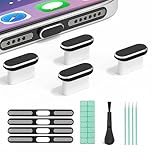joremx 4 Pcs USB Type C Anti Dust Plugs(Charging Port Protector) & Speaker Dust Cover & Cleaning Putty,Suitable for iPhone 17/16/15/Air series,Laptops and other electronic device charging port-Black