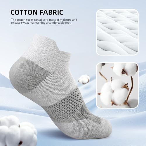 Image of FITRELL 5-6 Pairs Ankle Running Socks for Women Athletic Cushioned Low Cut Tab Sports Socks
