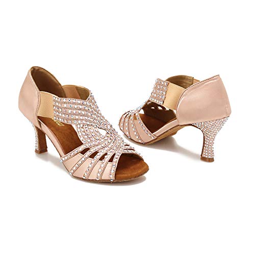Image of TTdancewear Women Rhinestone Dance Shoes Ballroom Latin Salsa Bachata Performance Dance Dancing Shoes