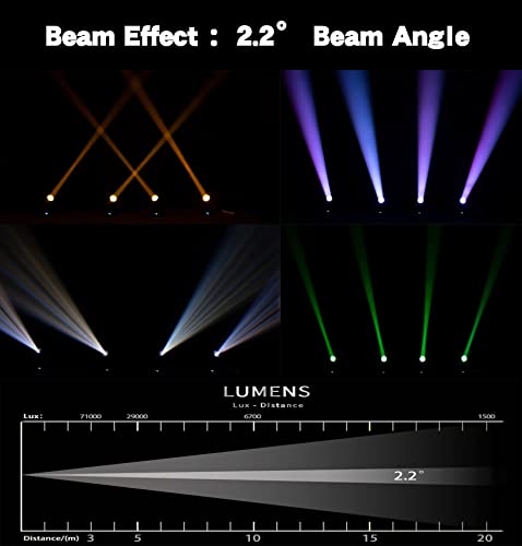 Shehds Moving Head Lights Led 150W Beam Effect 2.2° Beam Angle 14 Gobos 13 Colors Spotlights 8/18 Facet Prism Dmx512 Dj Stage Light Large Aperture Lens Strobe Light For Christmas Wedding Party Dance #TOP4