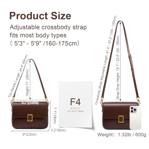 Image of Genuine Leather Crossbody Shoulder Handbag Purses Bags for Women