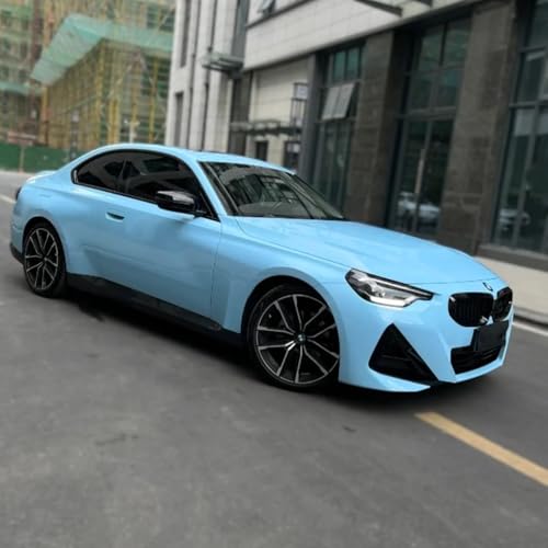 Image of WALLMATE Glossy Baby Blue Car Sticker Self Adhesive Bubble Free Vinyl Wrap for Car, Scooty, Cycle, Bike and Other Vihicle Interior & Exterior Decoration (Baby Blue Glossy, 20X120 in)