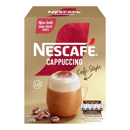 Nescafe Café Style Cappuccino Sweet Frothy Instant Coffee Mix Pack (15.5g x 10 Sachets)