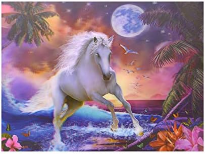 SWcarry 3D Lenticular Picture Poster for Children Bedroom 11.8 X 15.7 inches Image Artwork Unique Wall Decor Holographic Pictures (Horse) （Unicorn） Without Frame