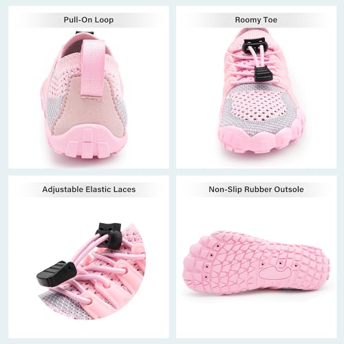 Image of Stelle Water Shoes for Kids Adjustable Laces | Quick Dry Barefoot Non-Slip Shoes with a Roomy Toe Box for Boys and Girls,Beach,Hiking,Toddler to Big Kid