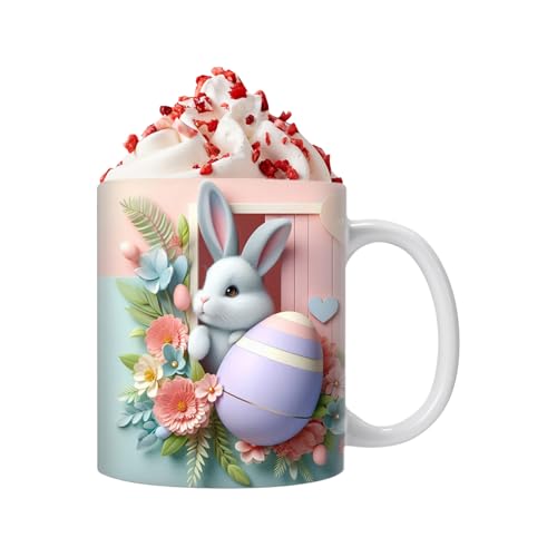 Tasse À Café De Lapin De Pâques, 350 Ml Tasse De Lapin De Printemps En Céramique, Mug D'oeuf De...