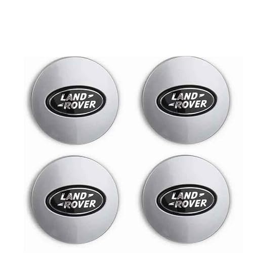 62MM Chrome Car Wheel Center Hub Caps Cover Set Replace, 4pcs For Land Rover SV Freelander Discovery Defender Range Rover Evoque Sport,Tire Sticker Badge Trim,C