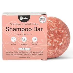 The Earthling Co. Shampoo Bar – Promote Hair Growth, Strengthen & Volumize All Hair Types – Paraben & Sulfate Free formula with Natural, Vegan Ingredients (Vanilla Coconut, 3 oz)