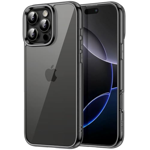 JETech Case for iPhone 16 Pro Max 6.9-Inch Non-Yellowing Shockproof Phone Bumper Cover Anti-Scratch Clear Back (Black)