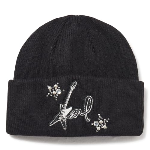 Bonnet Karl Lagerfeld noir en maille pour réchauffer vos sorties hivernales