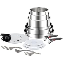 Ollas Y Sartenes Tefal Tefal Ingenio Preference On – Batería de cocina de 15 piezas, diseño apilable, ahorra espacio, mango extraíble, sin PFOA, revestimiento antiadherente, Themo-Signal, apto todas cocinas