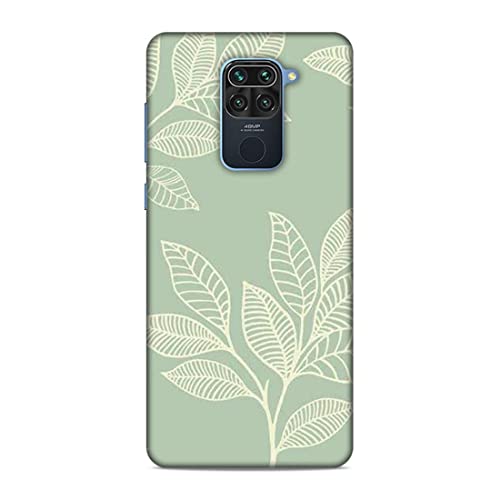 Image of Printed Mobile Back Hard Case Cover for Xiaomi Redmi Note 9 | Leaves, Sketch, White Leaves A-2192