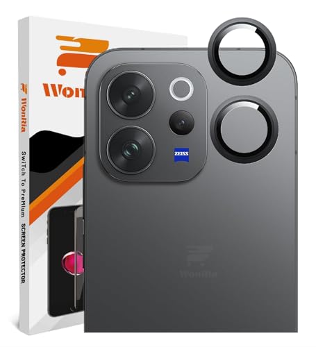 Image of WonRia Pack 2 - Camera Lens Protector Ring for Vivo V70 | Vivo V70 Elite 5G Camera Aluminum Alloy Rings, Ultra-HD Metal Frame- Black