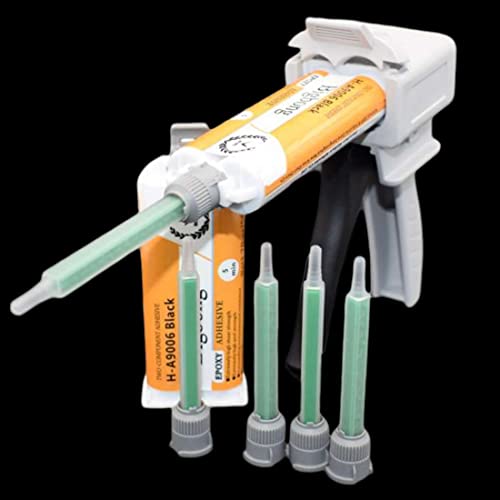 Bigbong 2Pcs 50Ml 1:1 Epoxy Resin Black Ab Glue Epoxy Glue 2-Part Epoxy Adhesive Epoxies & 5Pcs 1:1 Mixing Nozzles Static Mixer & 1Pc 50Ml 1:1 Manual Applicator Dispensing Gun Dispenser Applicator thumb #3