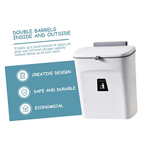 Caneca de basura rectangular de plástico para cocina, montada en pared miniatura 5