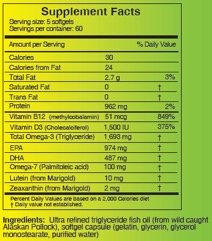 Formulated For Dry Eyes Mini-Softgels Of Ultra Pure Omega-3, Lutein, Zeaxanthin, Vitamins B12 And D3 (2 Month (Mini Softgel) #TOP1
