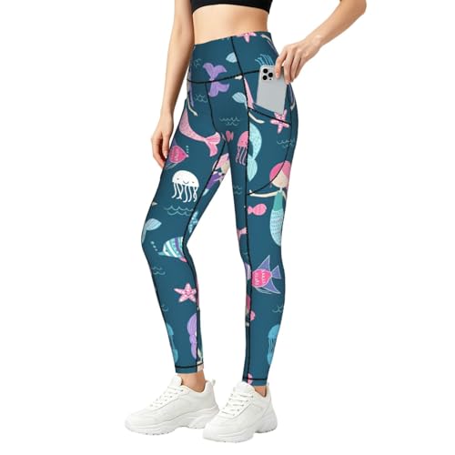 Leggings de sirena sin transparencias en conjuntos de entrenamiento con bolsillos