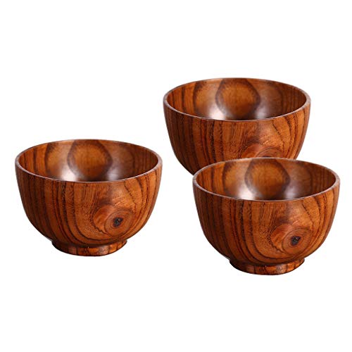 Tigela de madeira de jujujuba natural estilo japonês para servir sopa de bailarina chinesa para cria