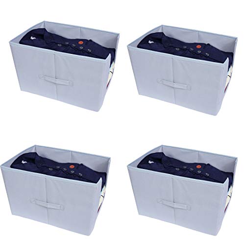 MBW Clothes Organiser for Wardrobe, Wardrobe Organizer for Clothes, Cupboard Organizer for Clothes, Cloth Organizer for Wardrobe, Organizer for Wardrobe, Dress Organiser (Grey - Pack of 4)