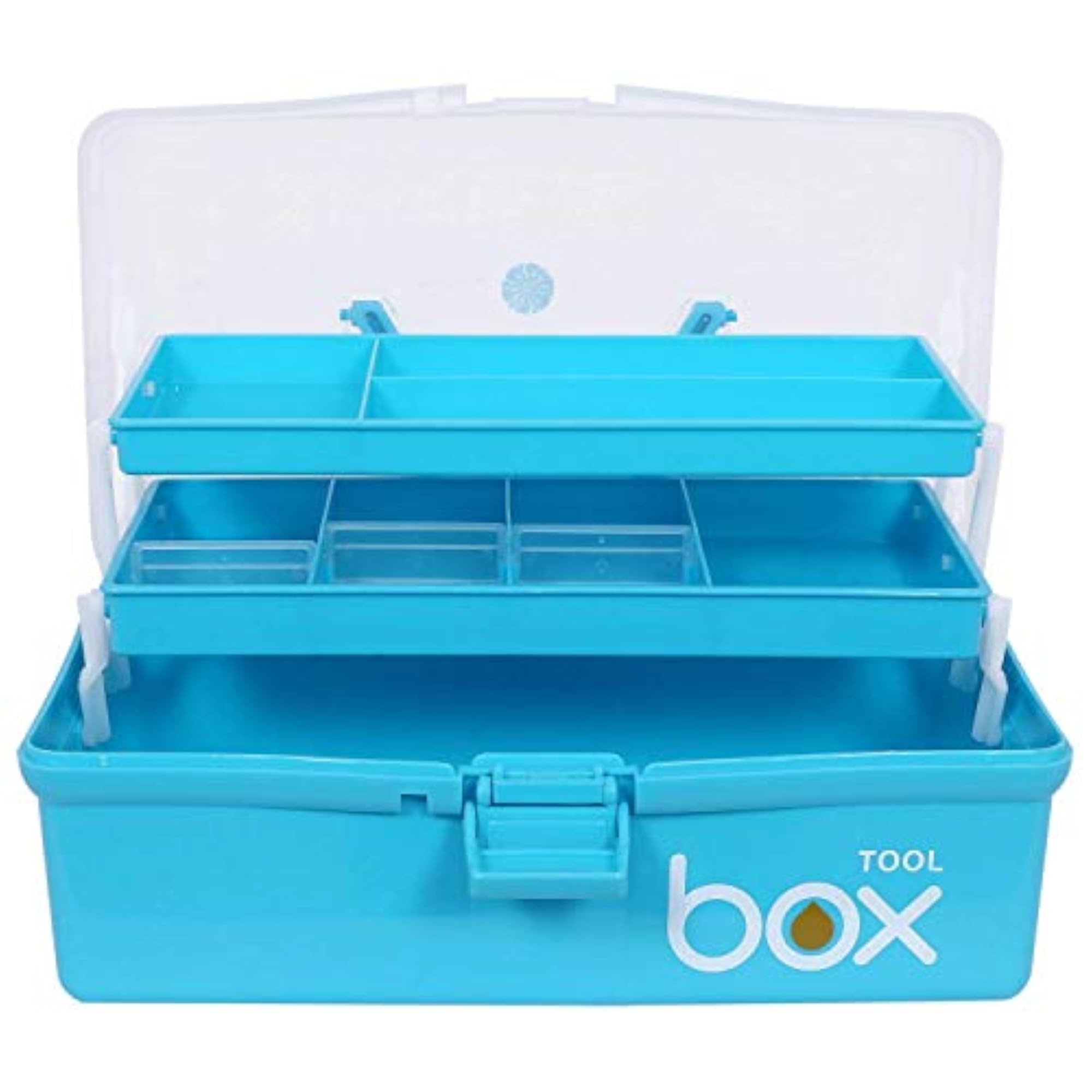Three-Layer Clear Plastic Storage Box for Art and Crafts