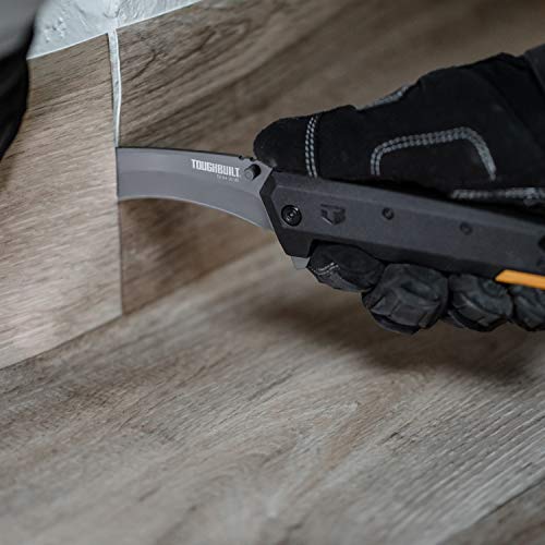 Image of ToughBuilt - Hawkbill Folding Knife, 3.25 inch Titanium-Coated Stainless Steel Blade with Ergonomic Grip for Precision Cutting (TB-H4-30-HB)