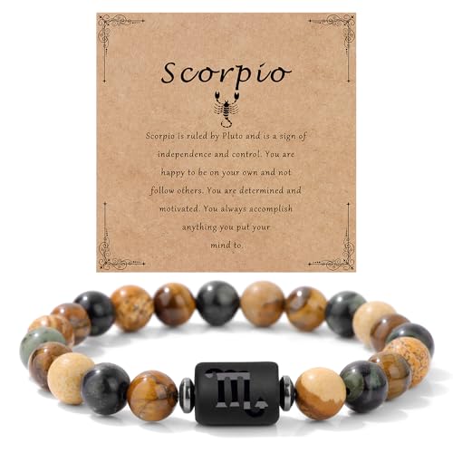 Pulsera zodiacal con cuentas de piedras para mujer