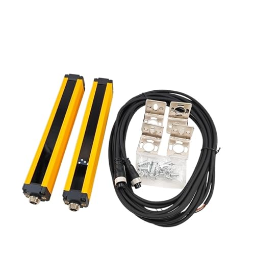 TFVBNMK Curtain Sensor Industrial Safety Light Curtain Sensor 20mm/40mm Pitch Area Protection Grating Barrier with NPN/PNP Output 12-24V DC(SF-0420-N2)