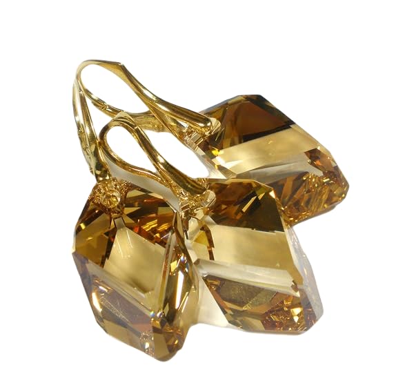 Collar de sombra dorada ARANDE juego de pendientes y cadena de plata con oro